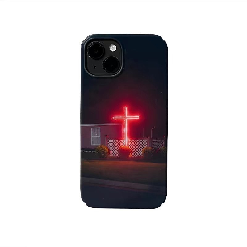 Ốp điện thoại di động hình chữ thập Minhong QYJS dùng cho IPhone 15 14 13 ProMax 12 PRO 11 XSMAX XR XR XR X SE 7 8 plus 14 15 PLUS Ốp cứng chống va đập Chống bẩn Ốp Điện Ảnh WDQZ
