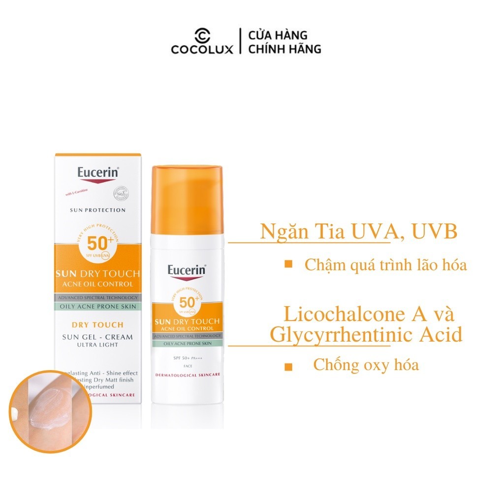 Gel Chống Nắng Cho Da Nhờn Mụn Eucerin SPF50+ 50ml