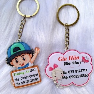 Móc khoá thương hiệu, in bảng tên treo balo cho bé ngộ nghĩnh dể thương AC.GIFT