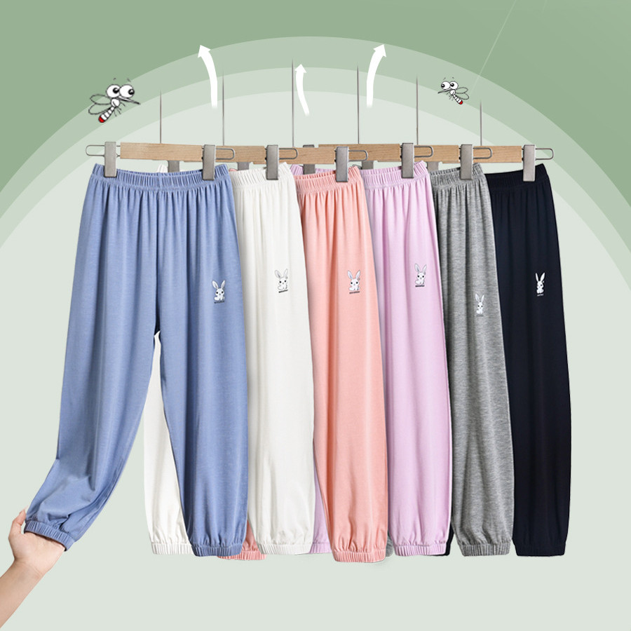Bé Gái Loại A Ice Silk Bloomers Quần Giữa Lớn Trẻ Em Yoke Quần Chống Muỗi Mùa Hè Thoáng Mát Thoải Mái 100-170 Kích Thước USLU