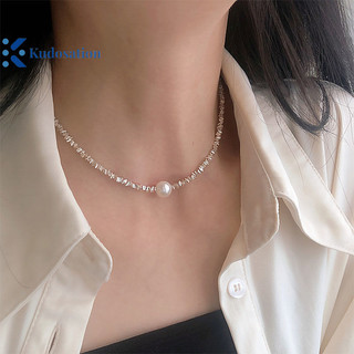 Kudosation Thời Trang Xương Đòn Dây Xích Gãy Bạc Không Đều Ngọc Trai Vòng Cổ Vòng Tay Cho Nữ Tiệc Cưới Sinh Nhật Vintage Trang Sức Quà Tặng
