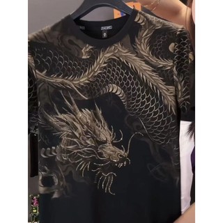 Năm Rồng Cảm Giác Cao Cấp Toàn Thân Panlong Nam Tay Ngắn Phong Cách Trung Hoa Hợp Thời Trang Xã Hội Nam Ngắn Tay VG16