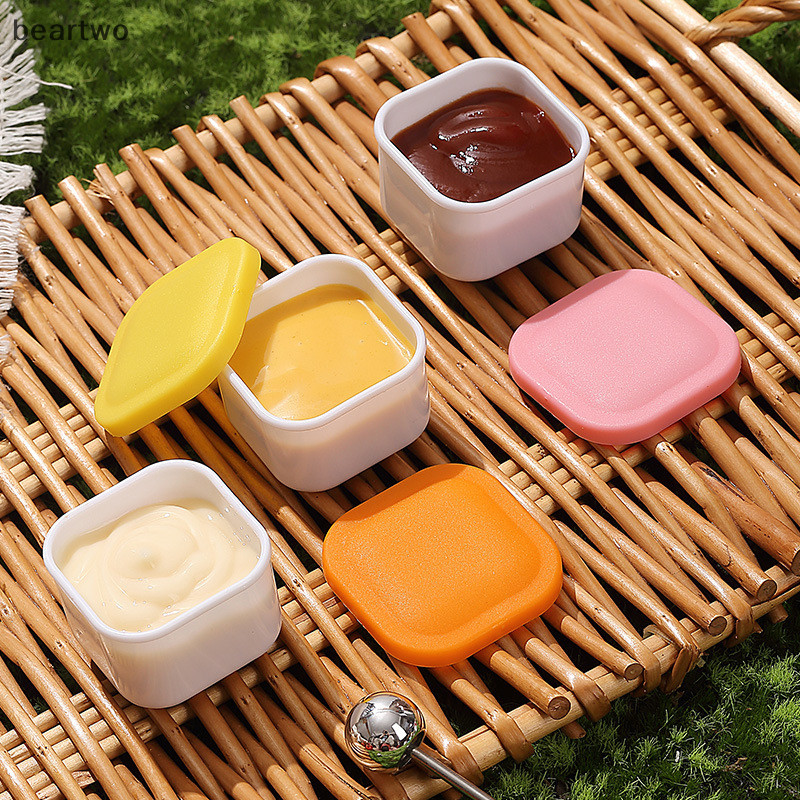 < Beartwo > 1 Cái Hộp Đựng Nước Tương Nhựa Mini Hộp Gia Vị Salad Hộp Đựng Cho Thịt Nướng Ngoài Trời Bento Hộp Cơm Trưa Phụ Kiện Đẹp