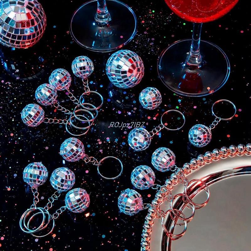 Bộ 50 Mini Disco Ball Móc Khóa, Gương Disco Ball Số Lượng Lớn Móc Khóa Đảng Ủng Hộ Cho 70s 80 Disco Dự Tiệc Cung Cấp