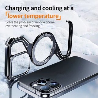 [Jlk] Ốp Điện Thoại Từ Tính Loại Z Kim Loại Cho iPhone 13 14 15 Pro Max Hợp Kim Nhôm Không Khung Snap-on Giá Đỡ Chống Sốc