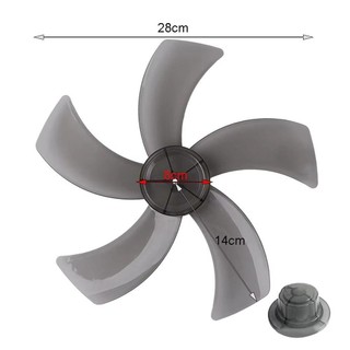 YSANH 1 Chiếc Lá Quạt, 5 Lưỡi Dao Quạt Nhựa 12 Inch, Hộ Gia Đình Bền Đẹp Tướng Có Nắp Đai Ốc Bàn Quạt Phụ Kiện Cho Bệ Đứng