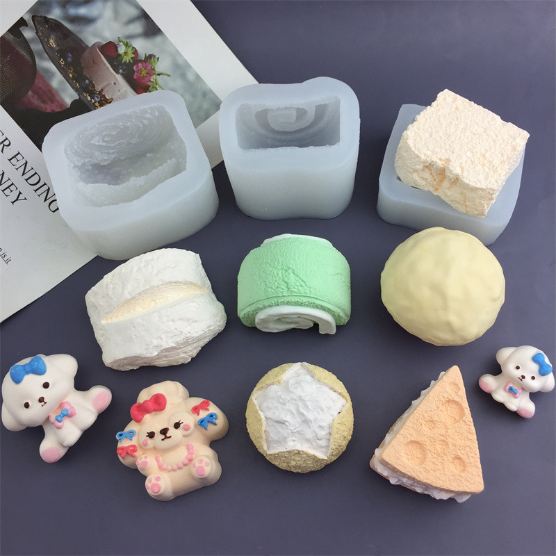 Maltese Hấp Bánh Mì Nướng Mô Hình Khuôn Silicon Bóp Đồ Chơi Mochi Toydiy Chocolate Mousse Bánh Dụng Cụ Nướng Bánh Hương Liệu Thạch Cao Khuôn