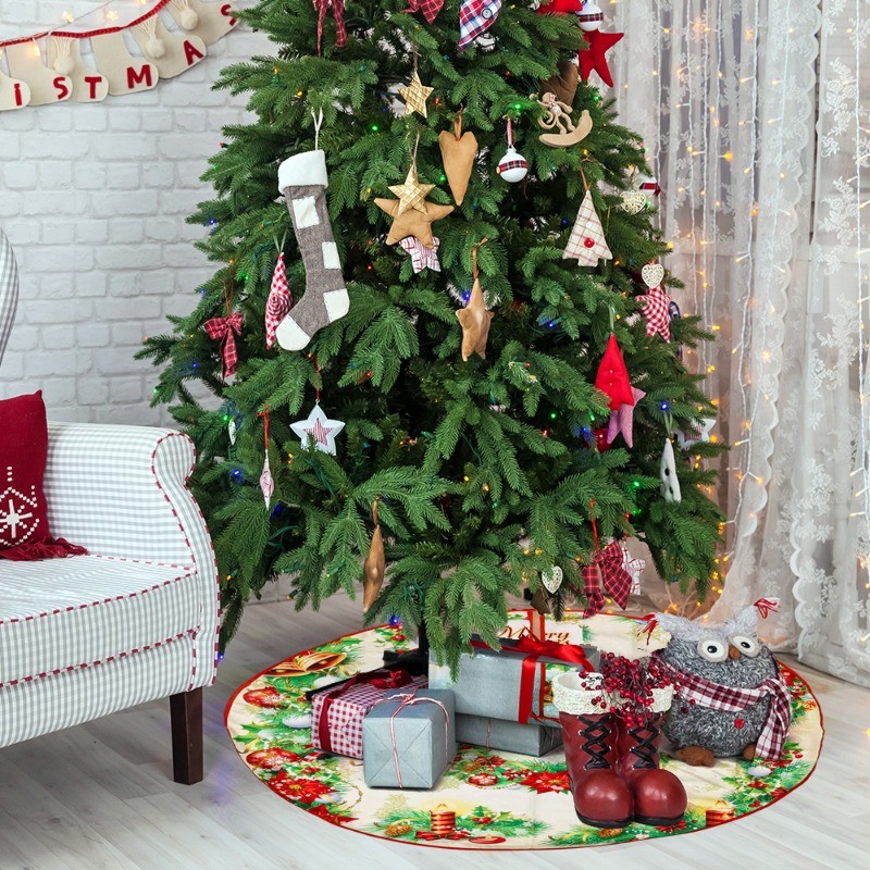 Trang trí váy cây thông Noel - Thảm lót thảm cây thông Noel - Sáng tạo, Phim hoạt hình, dễ thương, thủ công tròn - Trang trí tiệc lễ hội Supplie - Thảm lót thảm cây Giáng sinh