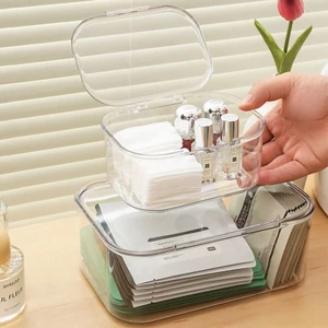 Hộp acrylic lưu trữ văn phòng phẩm có nắp đậy 2 size