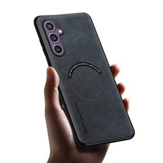 Ốp Sạc Không Dây Từ Tính Cho Samsung Galaxy S24 S23 S22 S21 FE S20 Note 20 Ultra 10 Plus Pu Da Viền Mềm TPU Cover