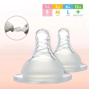 Cổ Rộng Silicone Mềm Núm Vú Núm Vú Silicon Mờ Thích Hợp Cho Chai Sữa Miệng Rộng