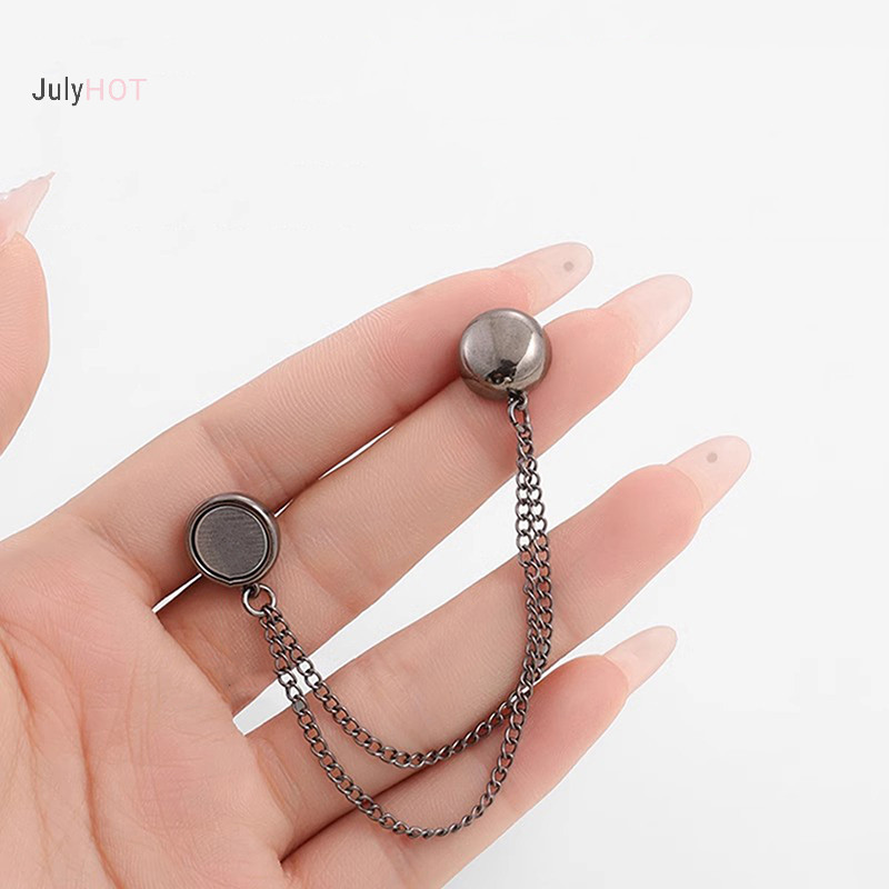 Julyhot 2 Chiếc Đa Năng Từ Quần Áo Kẹp Có Dây Xích Nút Kim Loại Kẹp Quần Áo Khăn Chân Vòng bít Cố Định Nam Châm Pin Massivedeals