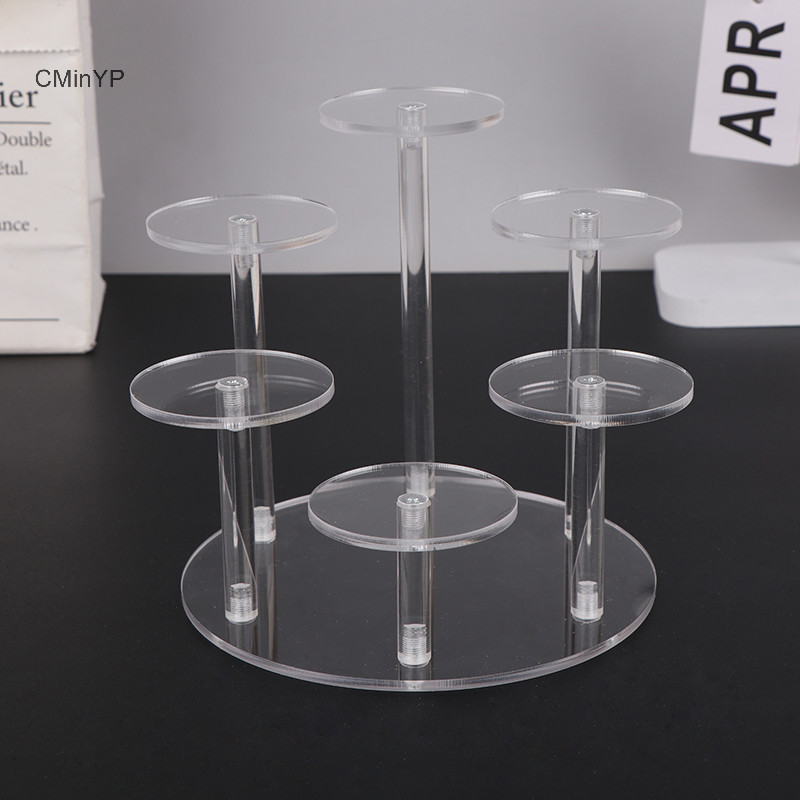Cyp 4 Lớp Trong Suốt Có Thể Tháo Rời Acrylic Hiển Thị Đứng Vuông Giá Đỡ Nhà Để Xe Bộ Hiển Thị Đứng Trang Sức Giá Đỡ Kệ Vinh Quang