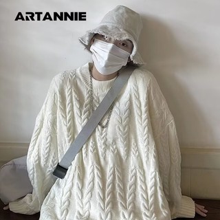 Áo len nam EERSHENSHI cổ tròn xoắn áo chui đầu cổ điển Nhật Bản dáng rộng lười biếng phong cách áo len dệt kim