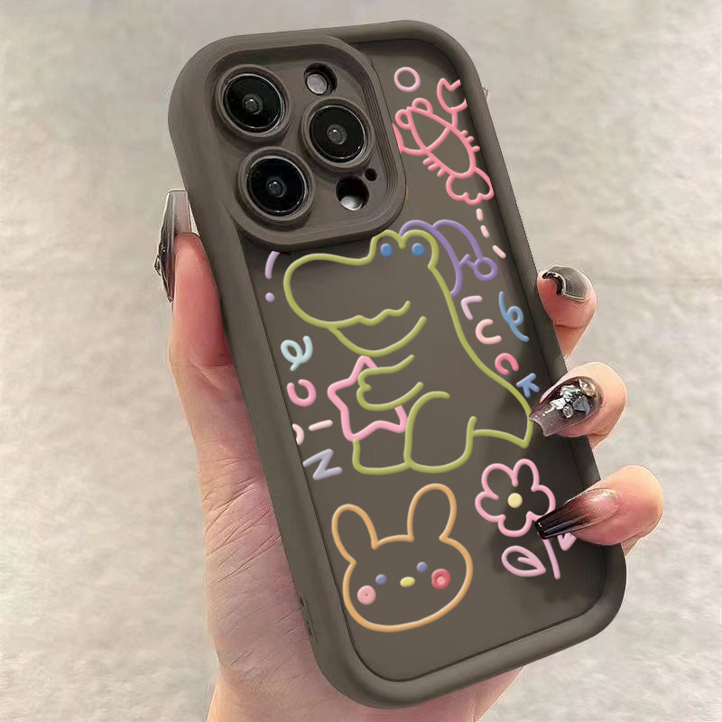 Vỏ Tương Thích Cho Samsung A06 A05S A05 A54 A55 A15 A35 A25 A24 A34 A14 A33 A53 A52 A52S A32 A23 A51 Line Graffiti Kitten Silicon Mềm Matte Cover