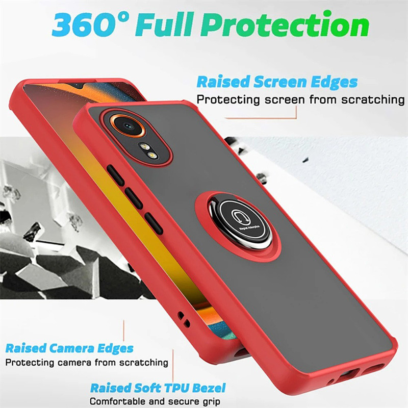 Dành cho Samsung Galaxy Xcover 7 Vỏ mờ mờ mờ có giá đỡ vòng xoay Ốp lưng TPU chống sốc