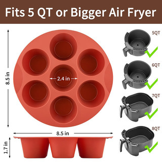Khuôn nướng bánh muffin bằng silicon 7 khoang-Khay nướng chống dính Khuôn bánh mì Tart dùng chiên không dầu