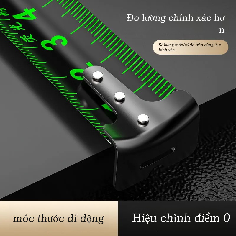 Thước dây huỳnh quang 25MM, tự khóa 5-10 mét mà không bị bật lại, thang đo chính xác, bền và thiết thực