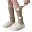 Treeling Ribbed Đan Xù Chân Bao Nữ Ngọt Ngào 3D Len Hoa Giữ Ấm Chân Boot Còng