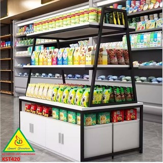 Kệ trưng bày rau củ quả, sản phẩm, hàng hóa bằng gỗ MDF KST420 - NỘI THẤT LẮP RÁP VIENDONGADV