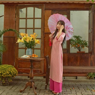 Set Áo dài nữ mặc Tết kèm quần lụa ống suôn MONÁ - THƠ & MƠ