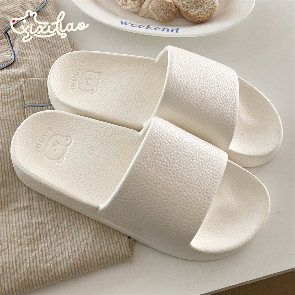 XIXITIAO Phong Cách Đơn Giản Trong Nhà Đế Mềm Thoải Mái Flip-Flops Nam Nữ Màu Trơn Giày Sandal Đế Bằng Dép
