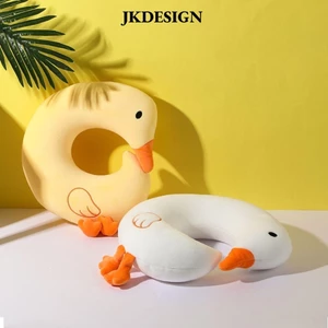 Gối Cổ JKDESIGN, Gối Hình Chữ U Nhung Pha Lê Dễ Thương, Phong Cách Nhật Bản Hạt Xốp Ngỗng Lớn Thêu Gối Du Lịch Tại Nhà