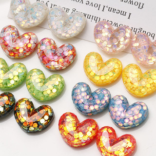 Dopamine Sequins Màu sắc ngọt ngào đa năng bông tai trái tim đào kẹp tóc nhãn dán ốp điện thoại phụ kiện DIY