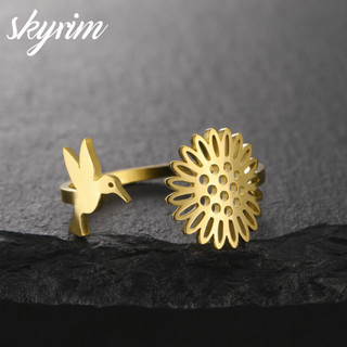 Skyrim Chim Ruồi & Hoa Nhẫn Mở Nhẫn Thời Trang Có Thể Điều Chỉnh Nhẫn Cổ Điển Thanh Lịch Dành Cho Nữ