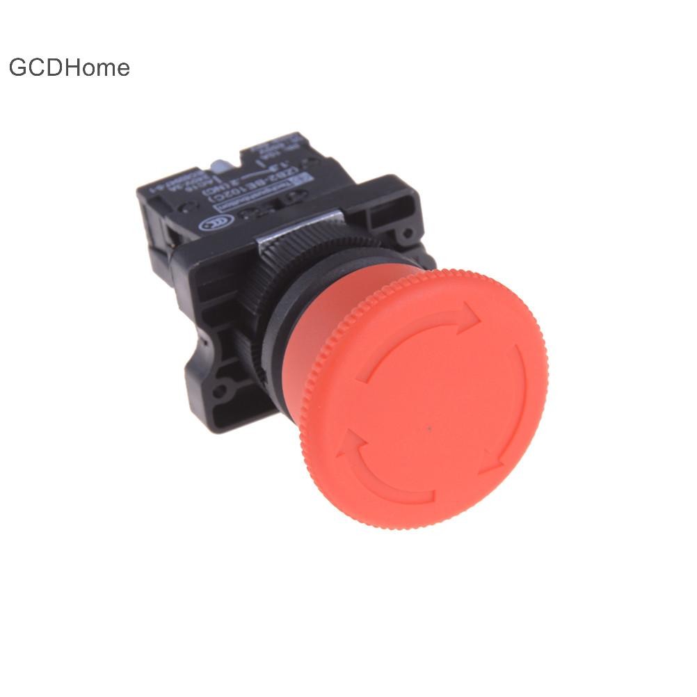 Gcdhome 1 Pc XB2-ES542 22mm NC Nút nhấn khẩn cấp nấm đỏ HOT