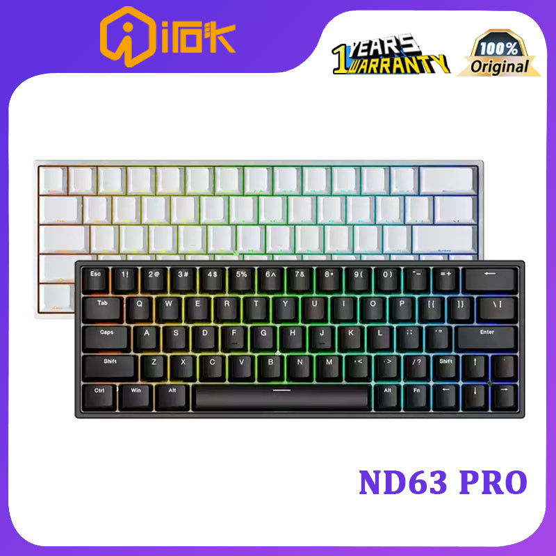 Bàn phím cơ trục từ có dây IROK ND63 PRO, tấm định vị hợp kim nhôm, tỷ ...