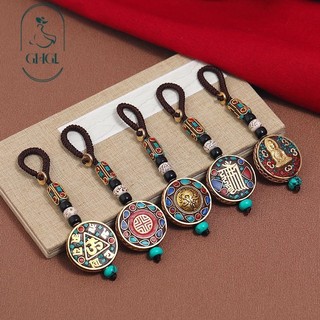 Ghgl❤️Retro Nepal Xe Móc Khóa Bồ Đề Chìa Khóa Mặt Dây Chuyền Nam Nữ Cao Cấp An Toàn Thương Hiệu Túi Mặt Dây Chuyền Handmade Dây Xích