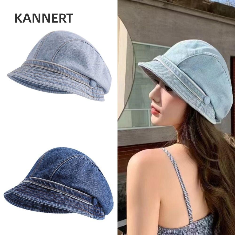 Mũ ngư dân KANNERT, Mũ lưỡi vịt ấm áp cổ điển, Chống lạnh dễ thương Mũ xô màu trơn siêu nhẹ dành cho nữ