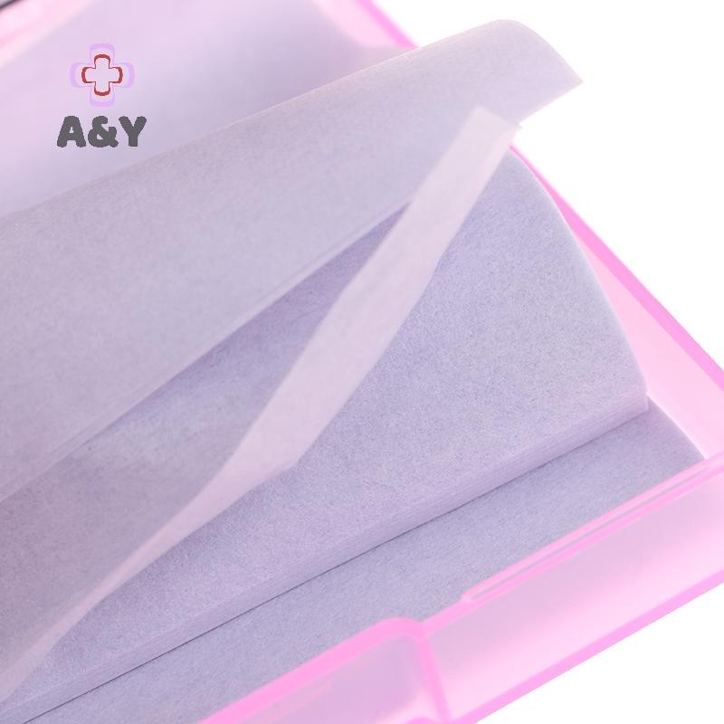 A & Y Oil Blotting Sheet With Makeup Puff 100 chiếc Khăn lau mặt mờ Giấy kiểm soát dầu Dụng cụ trang điểm làm sạch hấp thụ dầu Chăm sóc da.