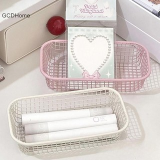 GCDHome INS Giỏ đựng đồ để bàn Đồ lặt vặt bằng kim loại Giỏ sắp xếp Photocard Hộp lưu trữ Văn phòng phẩm Đồ dùng gia dụng Phân loại trang điểm Giá đỡ HOT