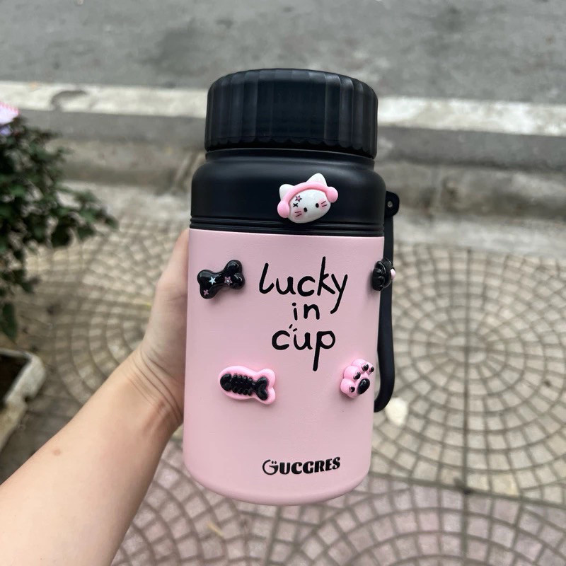 Bình giữ nhiệt nắp vặn dung tích 1000ml tặng miếng dán sticker
