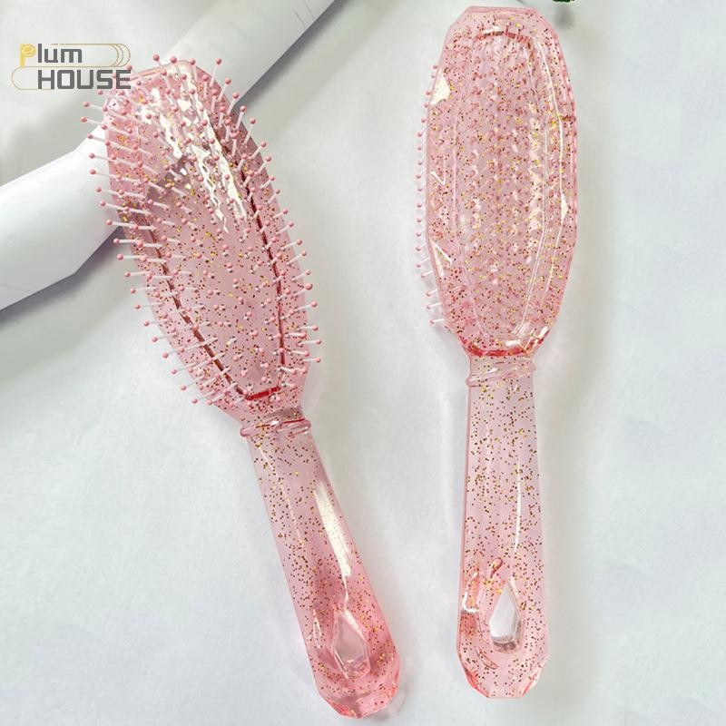 PlumHOUSE Trong Suốt Sáng Bóng Lược Bé Gái Tóc Da Đầu Massage Lược Chải Tóc Răng Rộng Lược Nữ Salon Làm Tóc Dụng Cụ Tạo Kiểu Quà Tặng VN