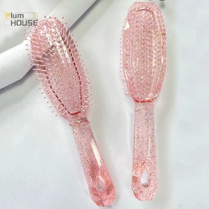 PlumHOUSE Trong Suốt Sáng Bóng Lược Bé Gái Tóc Da Đầu Massage Lược Chải Tóc Răng Rộng Lược Nữ Salon Làm Tóc Dụng Cụ Tạo Kiểu Quà Tặng VN