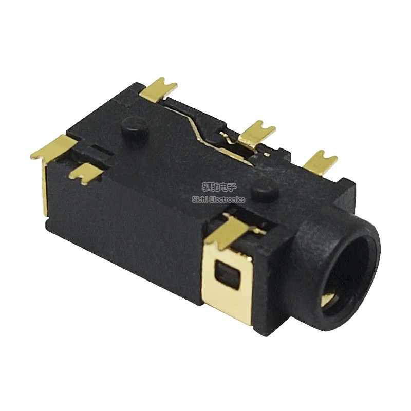 PJ-342 311 4.5 Giá đỡ tai nghe Miếng dán 3 + 3 mạ vàng 3,5MM Cắm tai nghe Ổ cắm tai nghe ghim mạ vàng