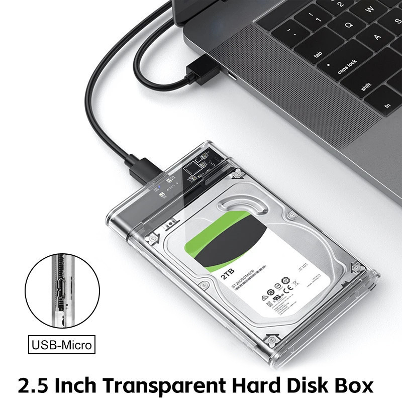 Trong suố Box Ổ Cứng 2.5 inch Trong Suốt USB 3.0 ,  Bảo Hành 12 Tháng, Gắn Được Ổ Cứng 2Tb Di động Máy tính SSD