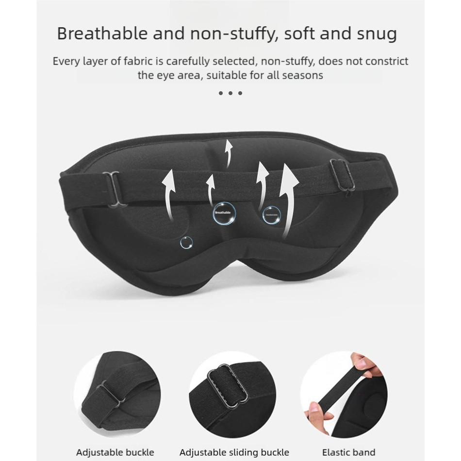 Mặt nạ mắt ngủ bằng bọt Memory 3D - Bịt mắt chống sáng 100% Ergonomic Zero Pressure
