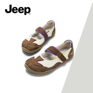 JEEP Flat Mary Jane Giày Nữ Mùa Hè Velcro Thoáng Khí Thể Thao Giày Thoải Mái Nhẹ Nông Miệng Giày