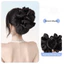 ESSENCEH Bun Head Tóc Giả, Lông Tơ Tổng Hợp Tóc Bun Móng Vuốt Kẹp, Ruy Băng Đen Nơ Tóc Nữ