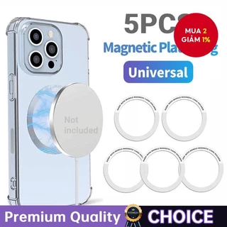5 Chiếc Vòng Từ Tính Miếng Dán Cho Điện Thoại Di Động Đứng Ốp Lưng Điện Thoại Cuộn Dây Từ Tính Tấm Sắt Trắng