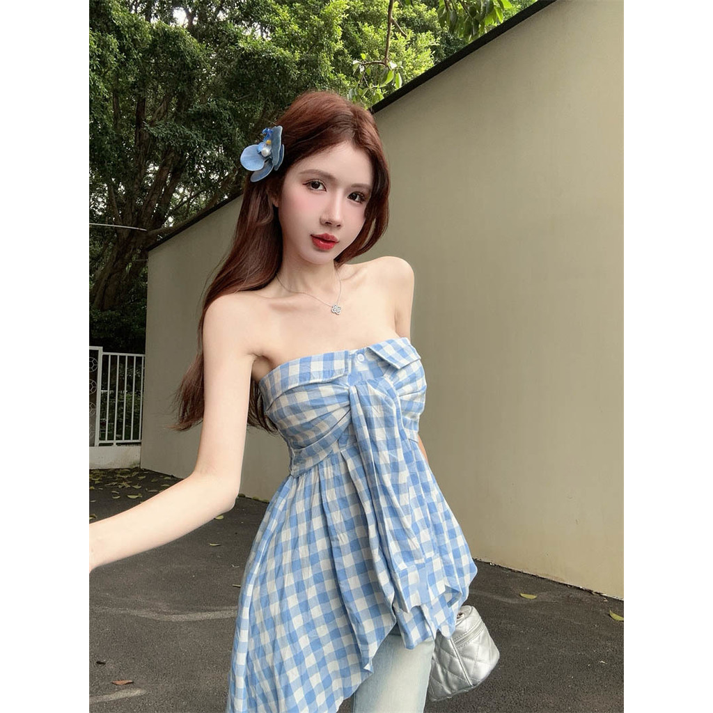 Milyfashion Crop-top Gợi cảm Một Dây Phong Cách Mới Mùa Hè, Nẹp Rộng Ôm Dáng