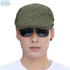 Mũ nồi JVSUB, Mũ nồi Cotton có thể điều chỉnh Mũ phẳng, Thời trang thường ngày mùa hè thoáng khí Mũ Newsboy Nam