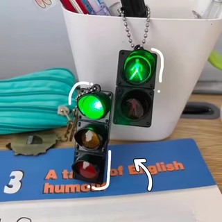 3D Đèn LED Giao Thông Móc Khóa Mô Phỏng Mặt Dây Chuyền Điện Tử Mini Đi Bộ Đồ Chơi Phát Sáng Trẻ Em Nhận Thức Đồ Chơi Quà Tặng
