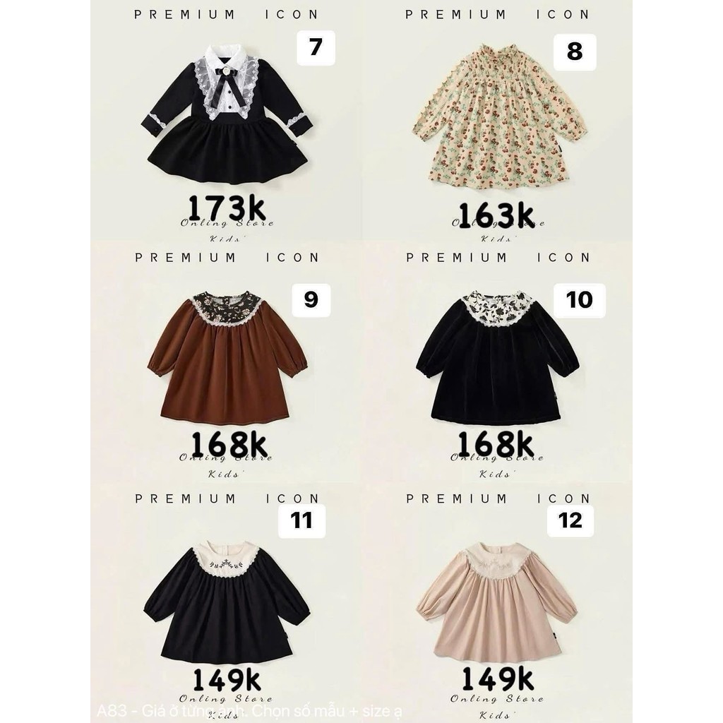 VÁY THU ĐÔNG KID PREMIUM (M1-M13)