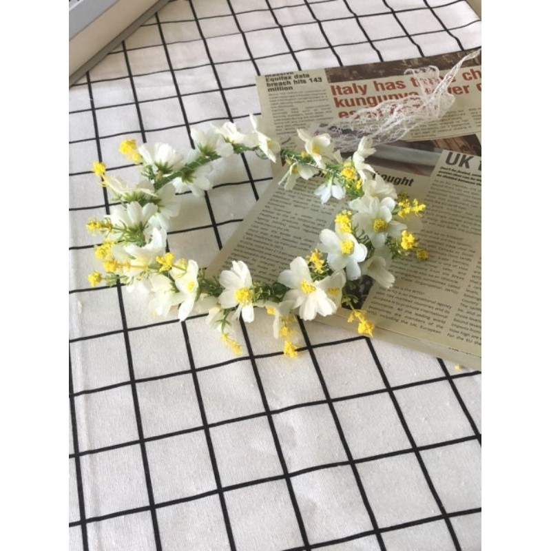 vòng hoa đội đầu vòng hoa bi nhí vòng hoa xốp vòng hoa cúc vòng hoa chụp kỷ yếu phụ kiện chụp ảnh