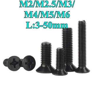 ((LXY) Ốc Vít Đầu Dẹt Đen inox 304  /Ốc vít đầu pake dẹp mỏng phẳng   Chuyên Dụng  KM Vít M2 / M2.5 / M3 / M4 / M5 / M6 * L: 3-50mm (RM-VN-1)
